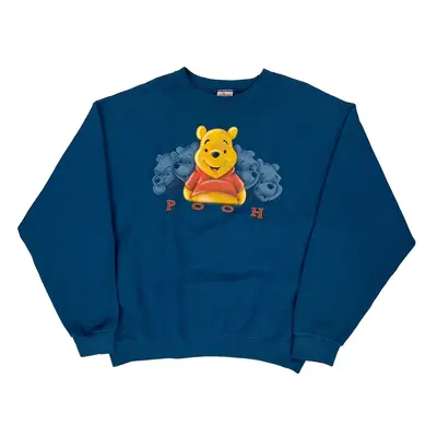 Winnie The Pooh Disney Graphic Sweatshirt - XL Blue Cotton