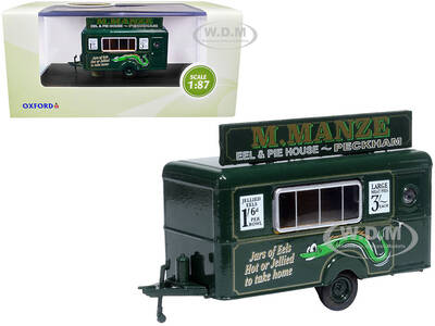 Mobile Food Trailer M. Manze Eel and Pie House - Peckham 1/87 (HO) Scale Diecast Model by Oxford Diecast