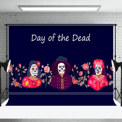 Flower Dark Day Of Death Celebration Festival Backdrop