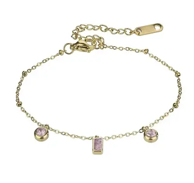 Emily Westwood Bracciale Placcato Oro Con Zirconi Rosa Chiaro Gabrielle Ewb24002G