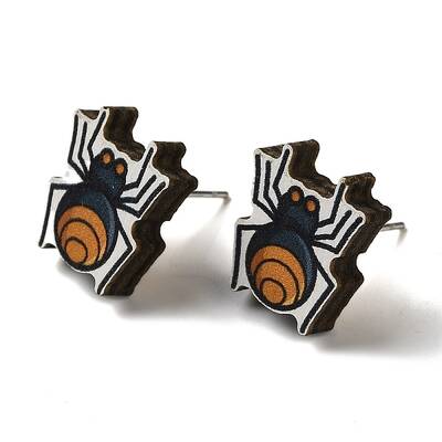 Wood Stud Earrings