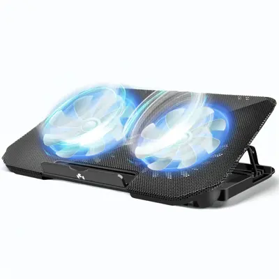 Laptop Cooling Pad, Cooling Stand with 2 Cooling Fans, Adjustable Wind Cooler, Laptop Cooling Fan Stand Compatible with Macb...