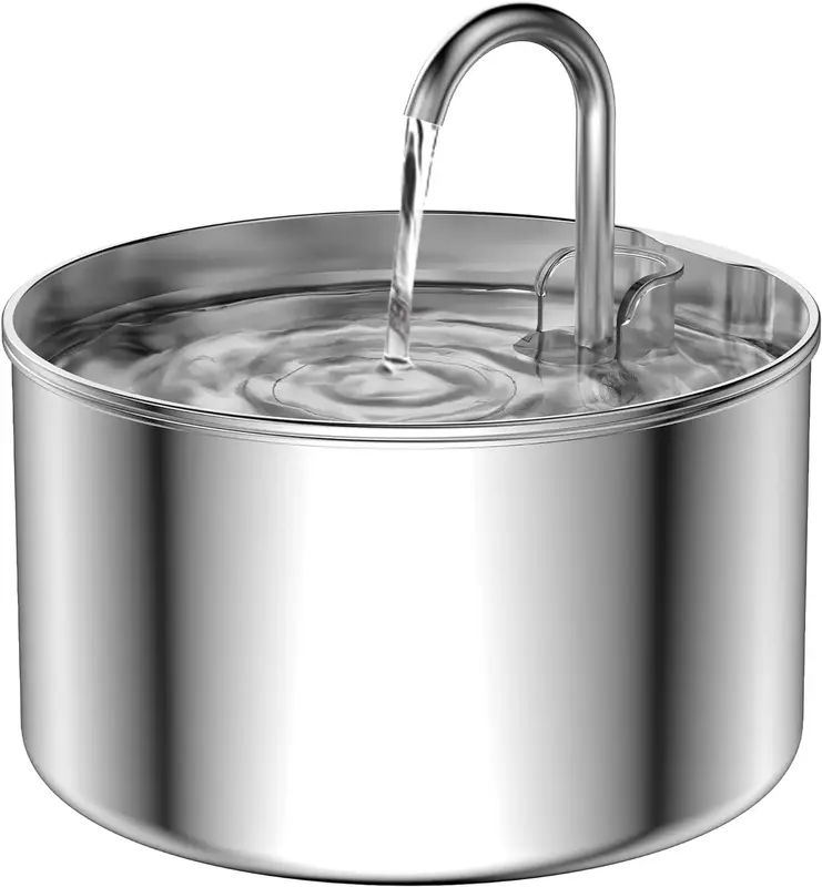 Cat Water Fountain, 304 Stainless Steel Pet Water Fountain, 24/7 Keep The Water Fresh, 74oz Capacity, Ultra-Quiet, No Sputter...