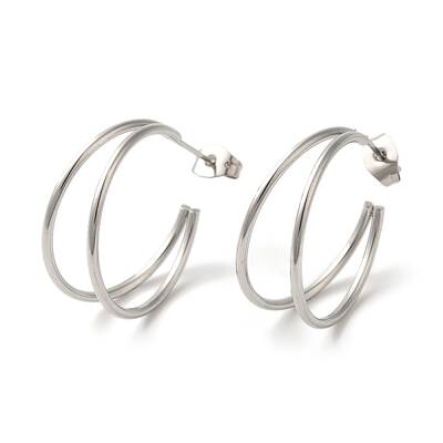 Non-Tarnish 304 Stainless Steel Moon Stud Earrings for Women