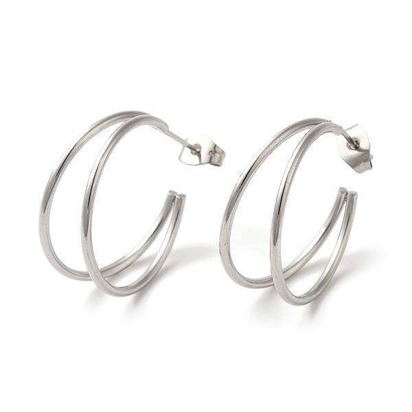 Non-Tarnish 304 Stainless Steel Moon Stud Earrings for Women