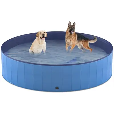 Portable Folding Pet Pool - Collapsible Hard Plastic Swimming Tub for Dogs and Cats - Versatile Indoor and Outdoor Pet Wading...