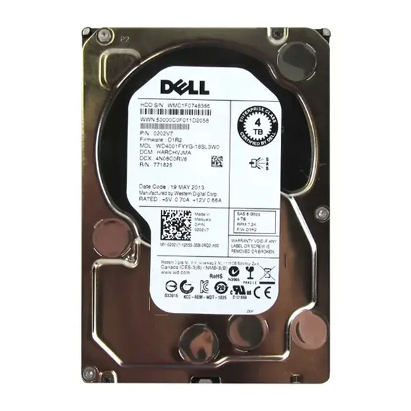 202V7 Dell 4TB 6Gb/s SAS 7200 3.5-Inch Hard Drive