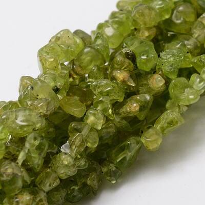 Grade A Natural Peridot Chip Bead Strands