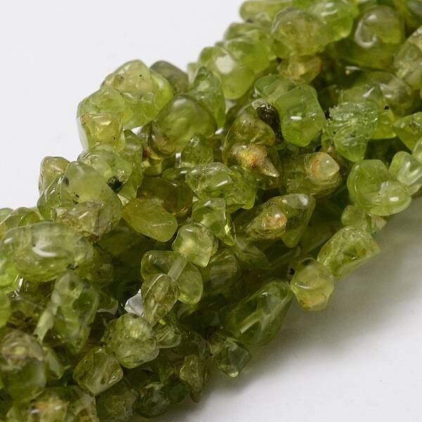 Grade A Natural Peridot Chip Bead Strands