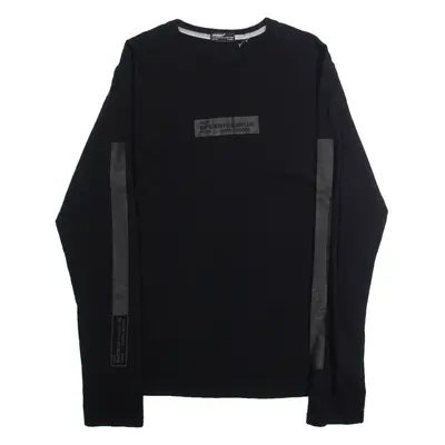 SUPERDRY Mens T-Shirt Black Long Sleeve USA XL