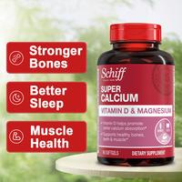 Schiff Super Calcium 800mg Plus Magnesium with Vitamin D3, 90 softgels - Calcium Supplement Healthcare Dietary Fitness Edible...