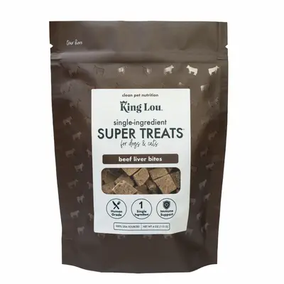 King Lou Beef Liver Bites - Freeze-Dried Raw Snack for Dogs and Cats