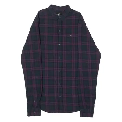 DIESEL Mens Shirt Purple Check Long Sleeve M