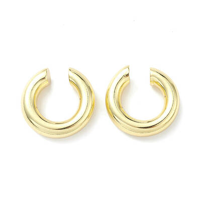 Rack Plating Brass Ring Cuff Earrings for Women