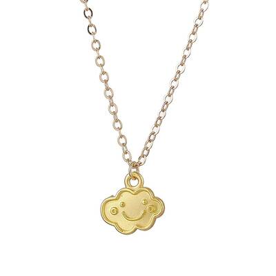 Cloud Face Alloy with Brass Pendant Necklaces