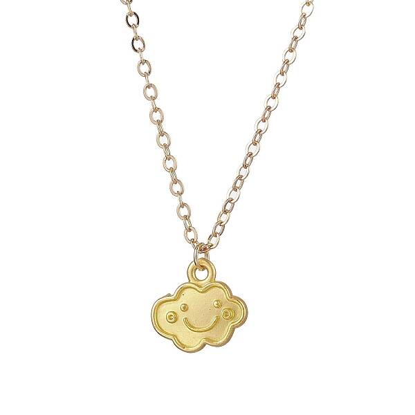 Cloud Face Alloy with Brass Pendant Necklaces