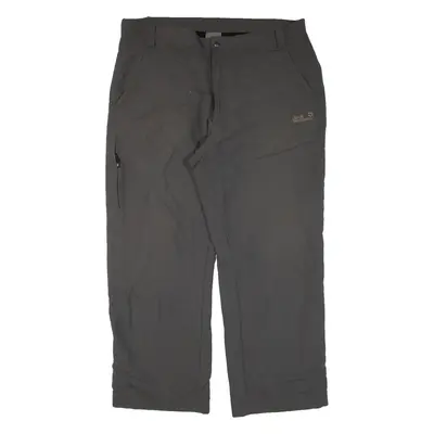JACK WOLFSKIN Fleece Lined Mens Trousers Grey Relaxed Straight W38 L28