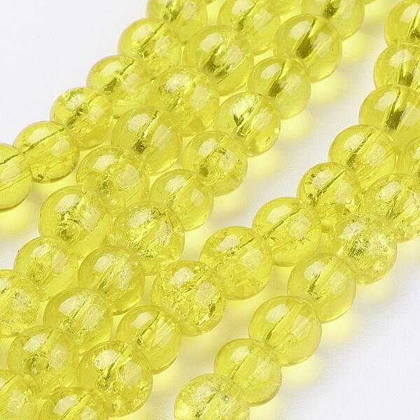 Spray Painted Crackle Glass Beads Strands