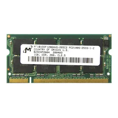 Micron MT16VDDF12864HG-265C2 | 1GB DDR-266MHz PC-2100 Non-ECC Unbuffered SODIMM CL2.5 2Rx8 2.5V 200-Pin Memory Module