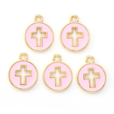 Light Gold Plated Alloy Enamel Pendants