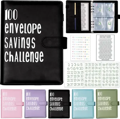 100 Envelopes Saving Challenge Binder, Easy and Fun Way to Save $5,050,Budget Binder, Money Saving Book, Saving Challenge Not...