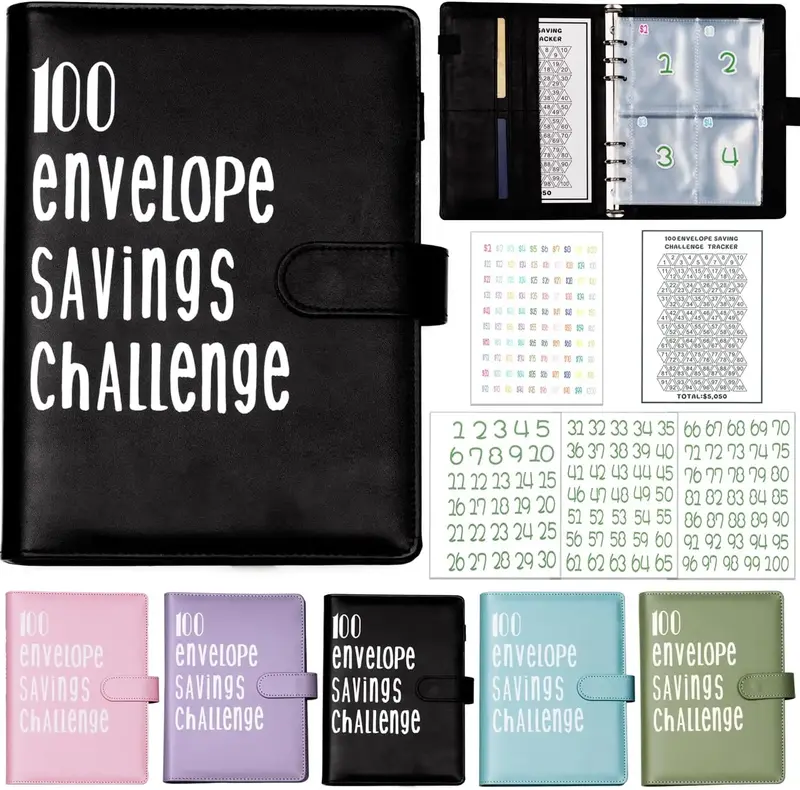 100 Envelopes Saving Challenge Binder, Easy and Fun Way to Save $5,050,Budget Binder, Money Saving Book, Saving Challenge Not...
