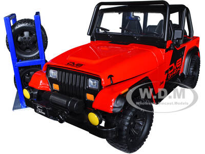 1992 Jeep Wrangler DV8 Off-Road Red with Matt Black Stripes with Extra Wheels \