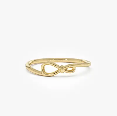 14k Gold Minimalist Knot Band