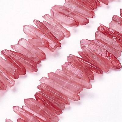 Natural Quartz Crystal Points Beads Strands