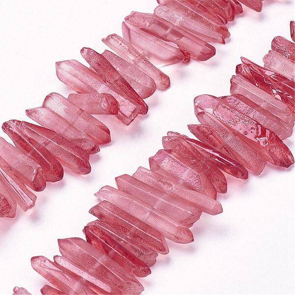 Natural Quartz Crystal Points Beads Strands
