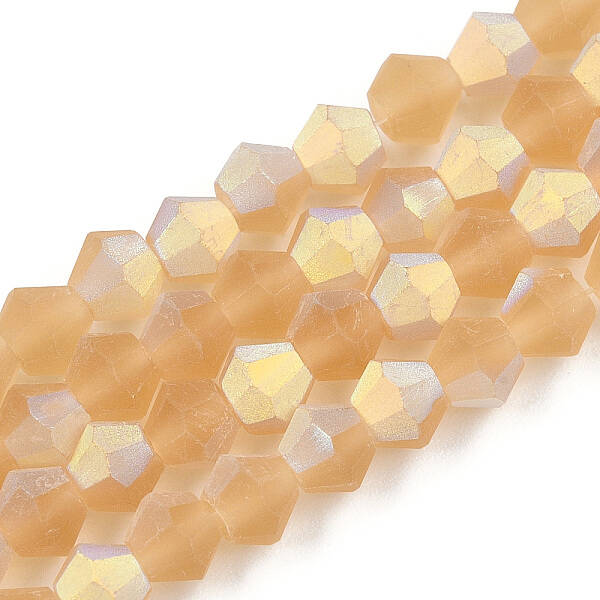 Imitate Austrian Crystal Bicone Frosted Glass Beads Strands