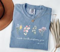 Comfort Colors Consider How The Wildflowers Grow Outfit Shirt,Women's Bible Shirt,Motivational Faith Apparel, Comfort Color T...