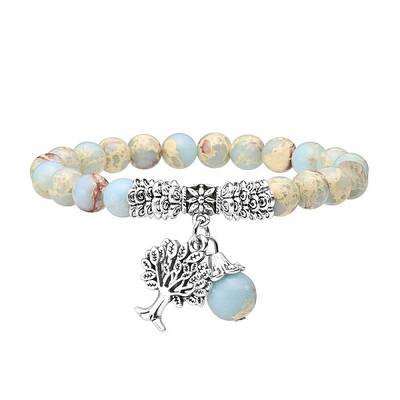 8mm Natural Aqua Terra Jasper Stretch Bracelets