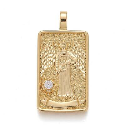 Brass Micro Pave Clear Cubic Zirconia Pendants