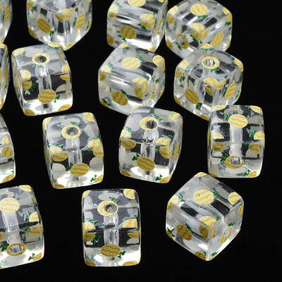 Transparent Printed Acrylic Beads