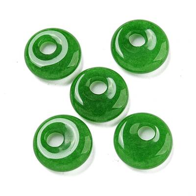Natural Malaysia Jade Donut/Pi Disc Charms