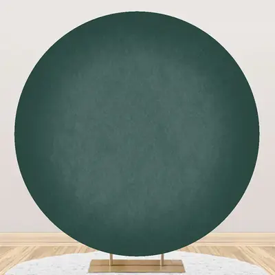 Retro Green Gradient Texture Circle Birthday Backdrop - Aperturee