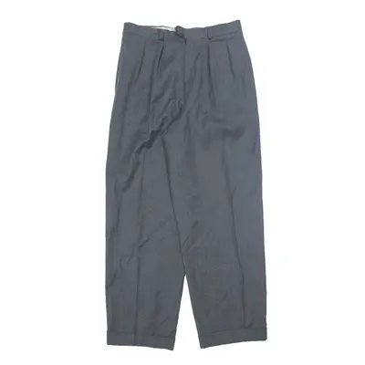 DANIEL CREMIEUR Trousers Grey Relaxed Tapered Wool Mens W28 L30