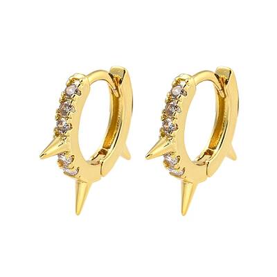 Rack Plating Brass Micro Pave Cubic Zirconia Hoop Earring