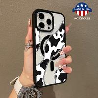 Trendy Magnetic Case for iPhone11/12/13/14/15/16/promax Creative Cow Pattern MagSafe Ready, Ultra Thin & Shockproof | Cute Pi...