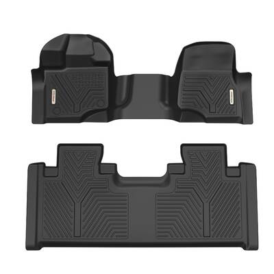 YITAMOTOR® 2015-2025 Ford F-150 Super Cab/Extended Cab Floor Mats with 1st Row Bench Seats & 2nd Row Floor Liner Set, All-We...
