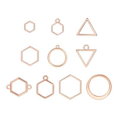 10Pcs Alloy Open Back Bezel Pendants and Links