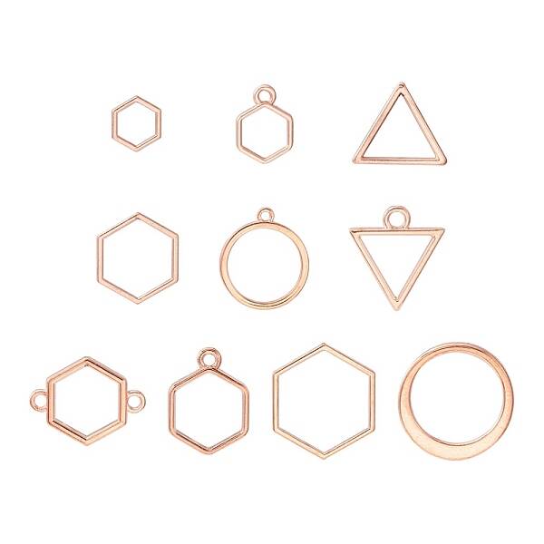 10Pcs Alloy Open Back Bezel Pendants and Links