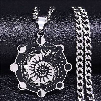 304 Stainless Steel Enamel Pendant Necklace