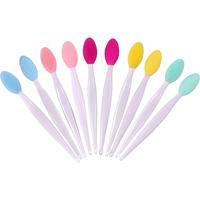10pcs Silicone Lip Brush Exfoliating Nose Clean Blackhead Removal Brushes with Replacement Head Wash Face Cleansing Brush Too...