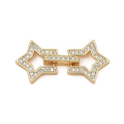 Brass Micro Pave Clear Cubic Zirconia Fold Over Clasps