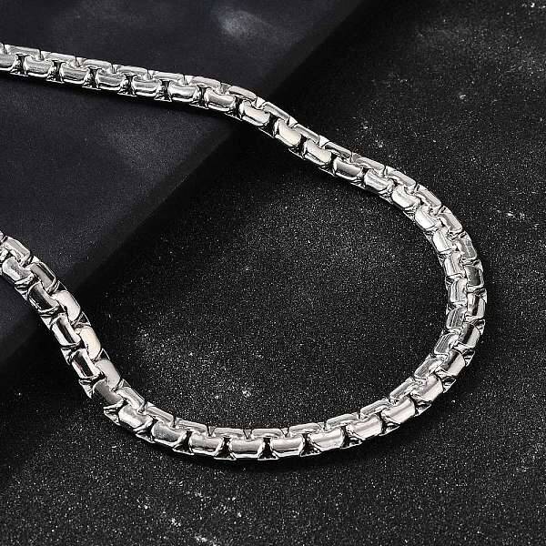 6MM 304 Stainless Steel Box Chain Necklaces for Men