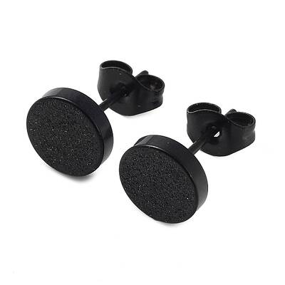 304 Stainless Steel Flat Round Stud Earrings