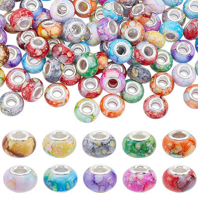 120Pcs Resin European Beads