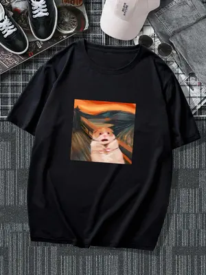 Summer Clothes Men's Cartoon Animal Print Round Neck Tee, Regular Fit Casual Short Sleeve Crew Neck T-Shirt for Summer, Fashi...